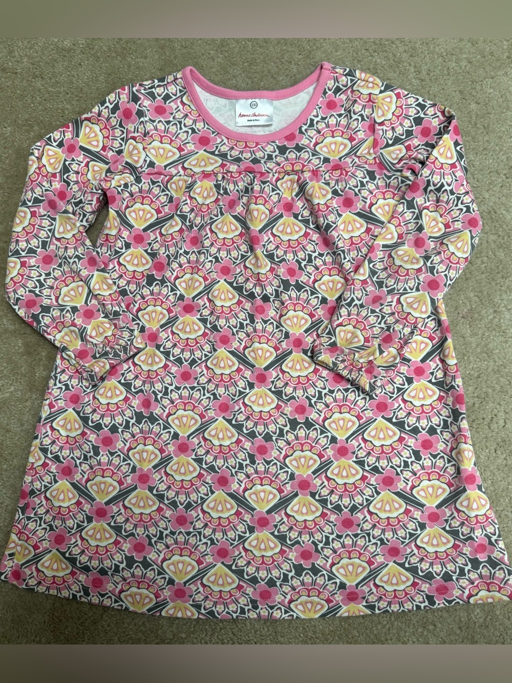 Hanna Andersson Sz 5 (110) Pink and Yellow Floral Long-Sleeve Top